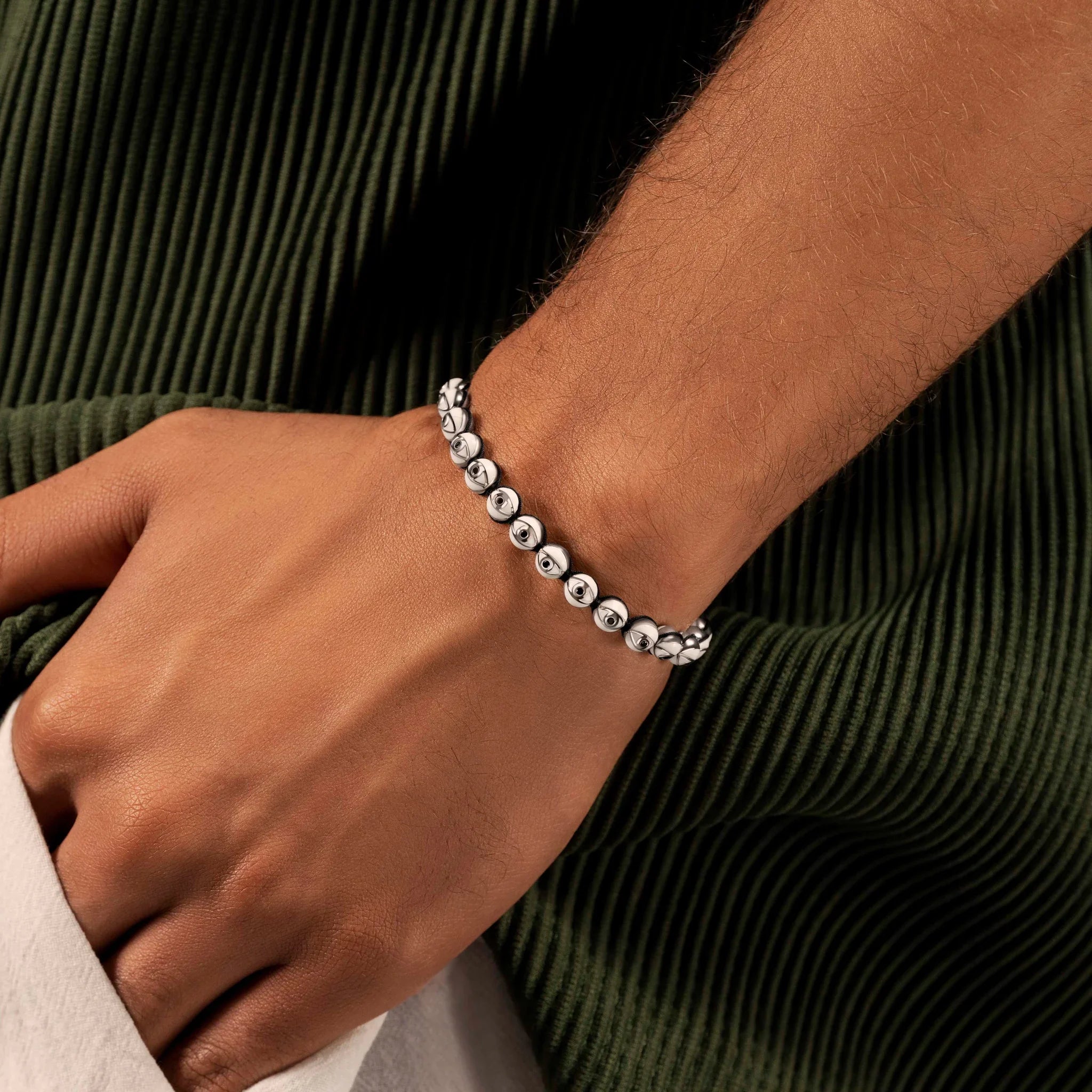 Peaceful Protector - Enamel Evil Eye Charm Bracelet