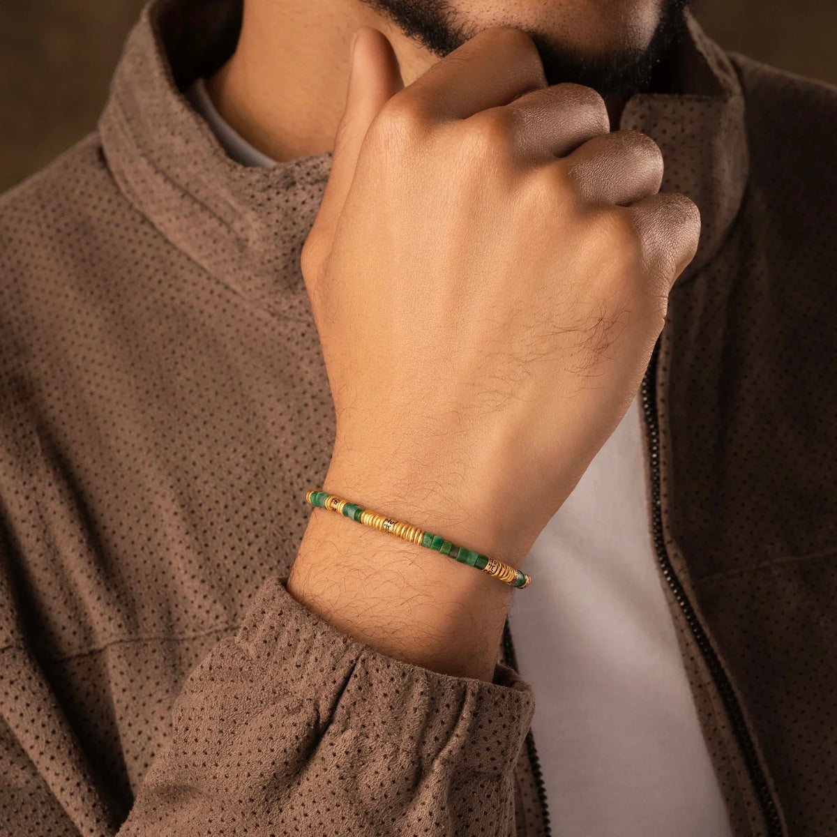 Powerful Presence - Jade Heishi Mantra Bracelet