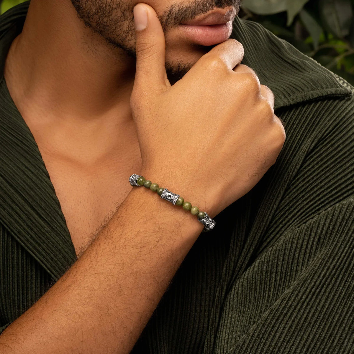 Utmost Harmony - Jade Triple Protection Charm Bracelet