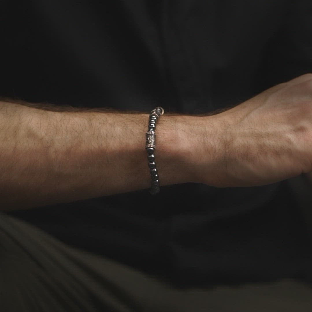 Grounding Force - Hematite Macrame Bracelet