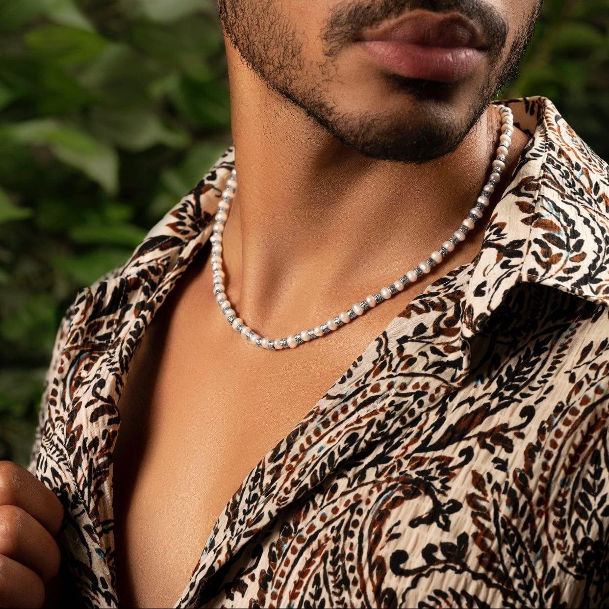 Karma and Luck  Necklaces - Mens  -  Love is Power - Pearl Mantra Necklace
