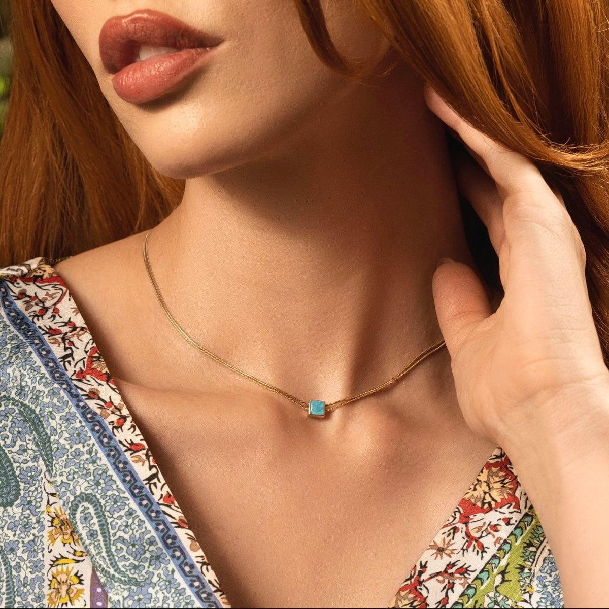 Karma and Luck  Necklaces - Womens  -  Nurture & Thrive - Aquamarine Evil Eye March Birthstone Necklace