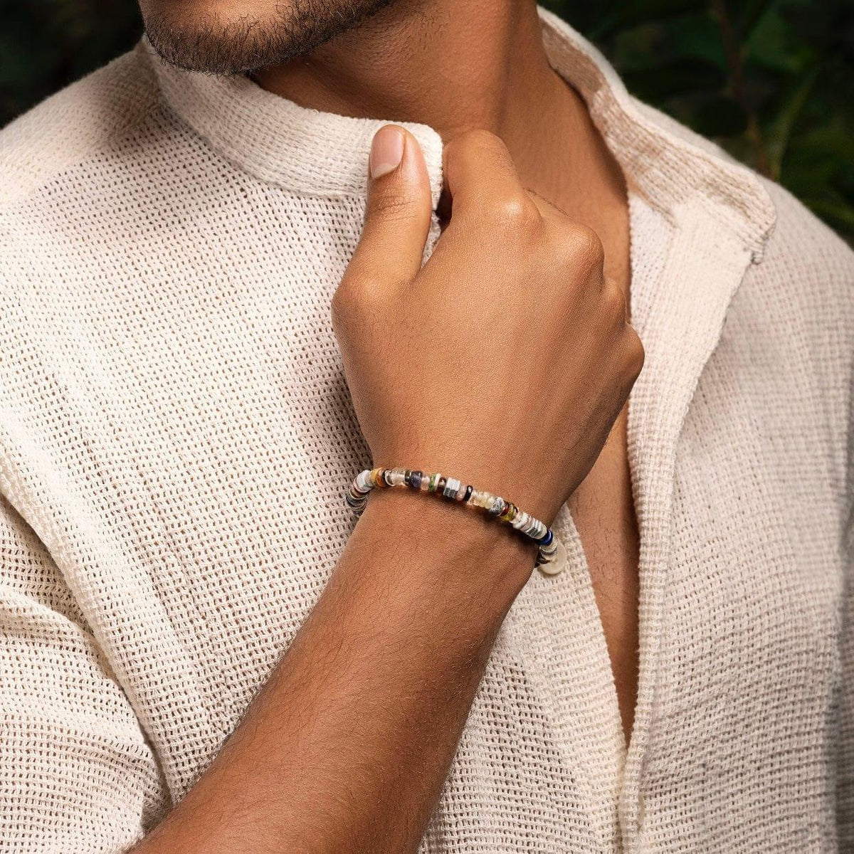 Karma and Luck  Bracelets - Mens  -  Spiritual Empowerment - Multi Stone Heishi Bracelet