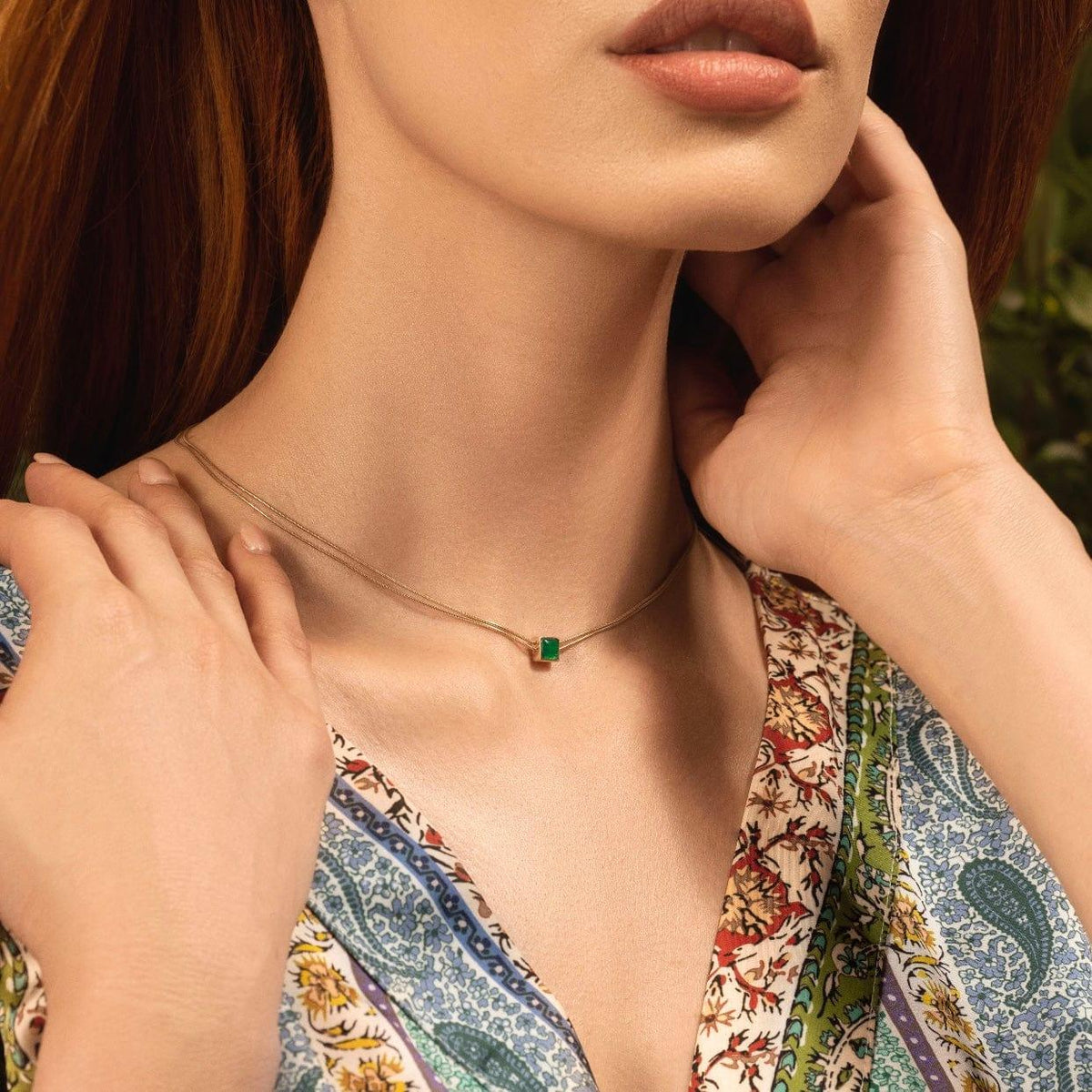 Karma and Luck  Necklaces - Womens  -  Devote & Achieve - Emerald Evil Eye May Birthstone Necklace
