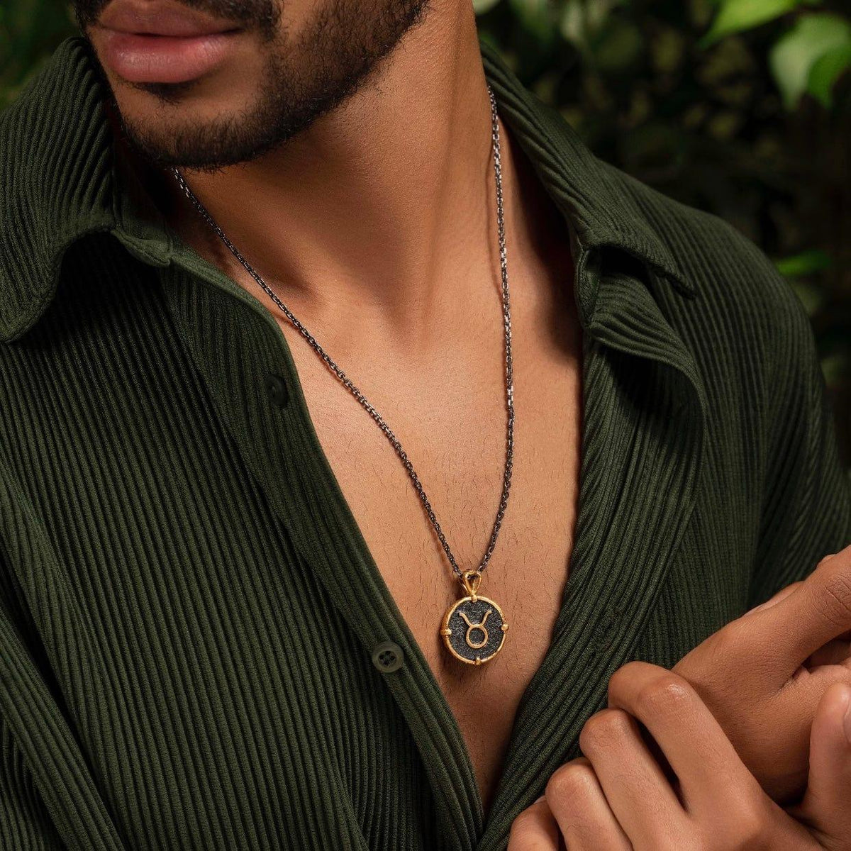 Karma and Luck  Necklaces - Mens  -  Steadfast Patience - Taurus Zodiac Onyx Necklace