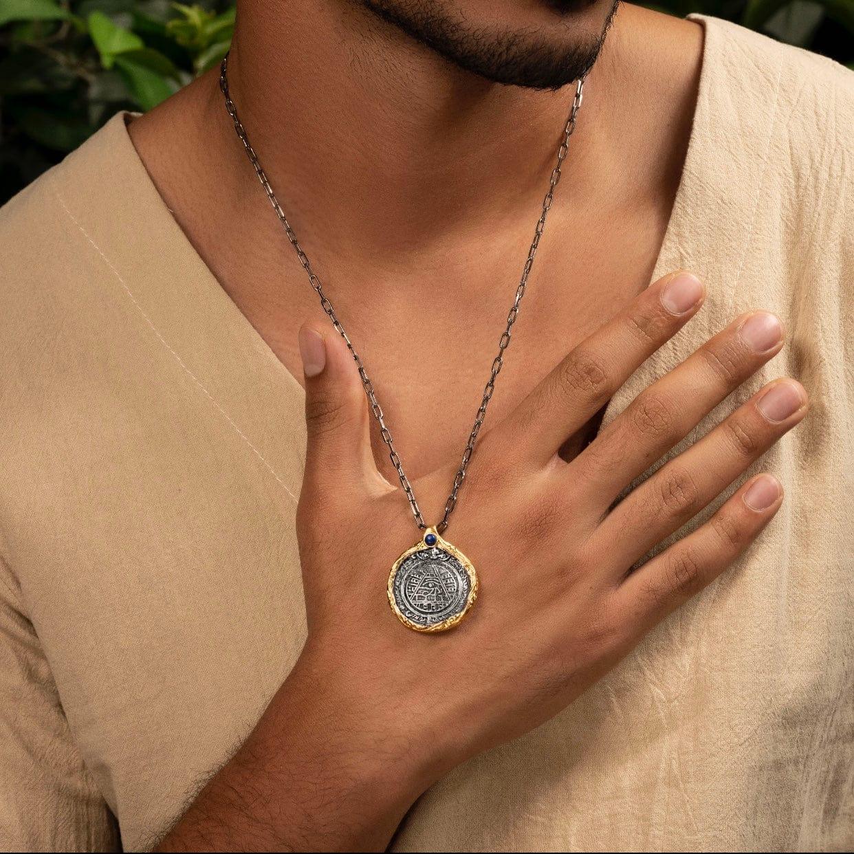 Karma and Luck  Necklaces - Mens  -  Reside in Wisdom - Lapis Lazuli Eye of Horus Necklace